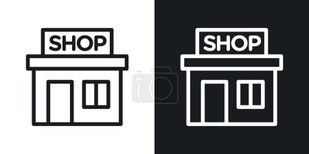 Conjunto de iconos de tienda local. pequeño negocio tienda vector símbolo. tienda de comestibles o signo de mercado. icono de sme.
