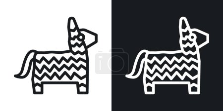 Donkey pinata icon set. kids party pinata vector symbol.