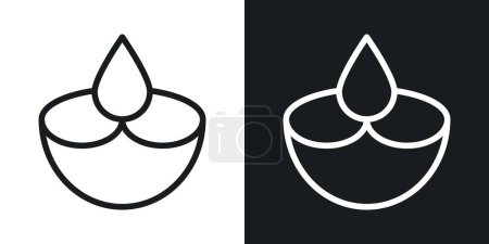 Diya icon set. Traditional lamps celebration with diya vector and light symbol in a black filled and outlined style. Festivity and hope representation with flame and graphic illustration sign.