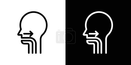 Swallowing Reflex Icon Set. Oral ingest dysphagia vector symbol in a black filled and outlined style. Pharynx esophagus Ingestion Process Sign.
