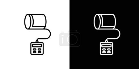 Sphygmomanometer Icon Set. Pressure blood hypertensive vector symbol in a black filled and outlined style. Health Monitor Sign.