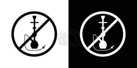 No hookah sign. stop smoking drugs hooka vector symbol. shisha hookah forbidden icon.