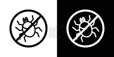 Mite in the prohibition sign. No tick or bug insect vector symbol. pest control icon. anti disinfection sign. pesticide free symbol.