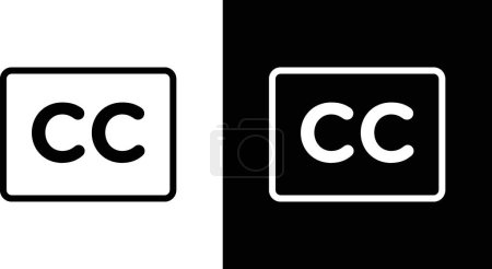 Illustration for Closed Caption Icon Set. Video Captions and subtitle vector symbol in a black filled and outlined style. Accessible Dialogue for video Sign. - Royalty Free Image