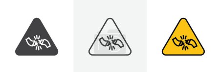 Short Circuit Icon Set. Electric faulty Short circuit hazard vector symbol in a black filled and outlined style. Electrical Danger Sign.