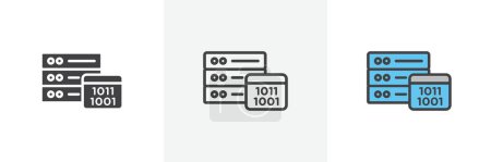 Stammdaten-Icon gesetzt. Datenmanagement-Server Vektor-Symbol. Datenbank-Ikone.