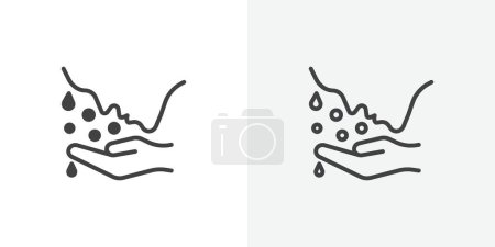 Face washing icon set. woman washing dace with water vector symbol. cleaning facial cosmetics sign.