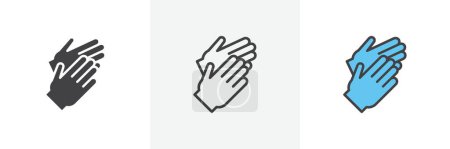Klatschende Hände. Gratulation und Prost Hände Applaus Vektor-Symbol in einem schwarz gefüllten und umrissenen Stil. Hohes fünfhändiges Zeichen.