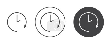 Time forward icon set. wait time vector symbol. future time sign. fast forward time icon in black filled and outlined style.