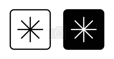 Asterisk icon set. Passwort oder Passcode Sternchen im schwarz ausgefüllten und umrissenen Stil.