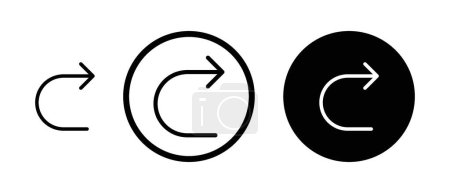 Refaire l'icône. rafraîchir, redémarrer ou recharger le symbole vectoriel. récupérer ou réinitialiser le bouton. signe de révision en noir rempli et style contour.