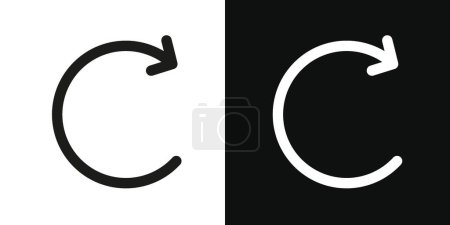 Tournez l'icône de droite. rafraîchir, recharger, redémarrer, réinitialiser ou récupérer le symbole vectoriel bouton. réessayer signe de flèche en noir rempli et le style décrit.