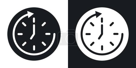 Ensemble d'icônes Time forward. symbole vectoriel de temps d'attente. signe du temps futur. icône de temps rapide vers l'avant dans le style noir rempli et décrit.