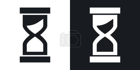 Sanduhr-Ende-Symbol gesetzt. Zeitsanduhr-Vektor-Symbol in schwarz gefüllt und umrissen.