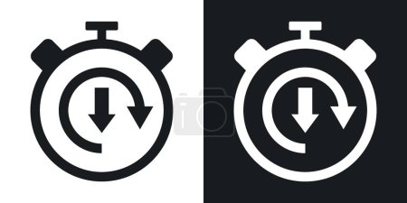 Tiempo de inactividad conjunto de iconos. menos tiempo vector símbolo. reducir o disminuir el tiempo de trabajo o la operación signo. ahorrar tiempo icono.