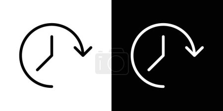 Ensemble d'icônes Time forward. symbole vectoriel de temps d'attente. signe du temps futur. icône de temps rapide vers l'avant dans le style noir rempli et décrit.