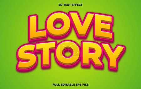 Ilustración de Love Story Text Effect. Plantilla de efecto de texto rosa con uso de estilo 3d para título, titular, logotipo y marca comercial - Imagen libre de derechos