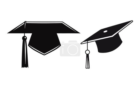 Illustration for Graduation icon Vector,Graduation illustration.Graduate college, high school or university cap illustration. - Royalty Free Image