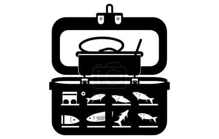 Illustration for River Fising Tackle Vector icon, Fishing Tackle illustration, Trackle Silhouette - Royalty Free Image