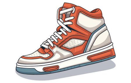 Ilustración de Zapatos Zapatillas Calzado Vector Illustration, Zapatilla de deporte. Concepto. Diseño plano. Ilustración vectorial. Zapatillas de deporte de estilo plano - Imagen libre de derechos