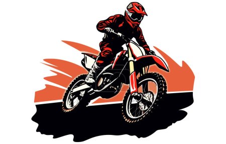 image vectorielle Un motocross sur une : image vectorielle de stock (libre  de droits) 2290016003