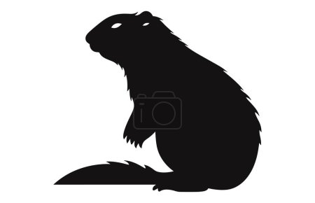 Conception de silhouette de marmotte, conception vectorielle noire de marmotte, silhouette de marmotte de marmotte.
