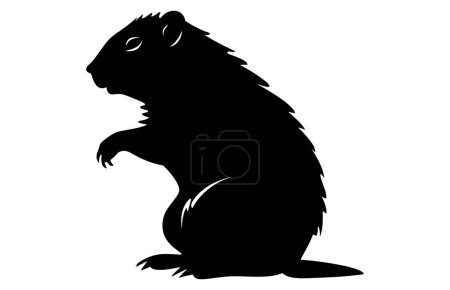 Diseño de silueta de pensamiento de marmota, diseño de vector negro de pensamiento de marmota ,