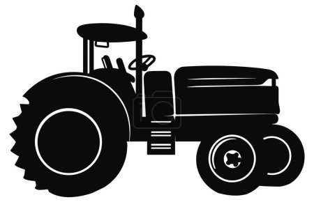 Ilustración de Silueta de Tractor Steampunk, Silueta de Vector de Tractores, Siluetas de Tractor Moderno y Antiguo, - Imagen libre de derechos