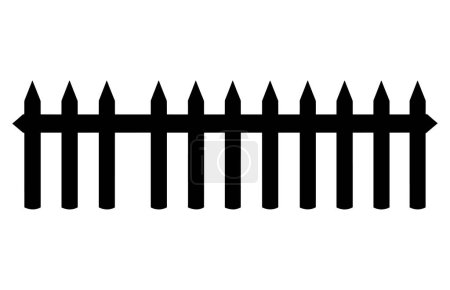 Zaun Silhouetten, Set von Zaun Silhouette in flachen Stil Vektorillustration, Schwarzer Zaun auf weißem Hintergrund,
