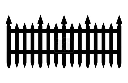 Fence Silhouettes, Set of fence silhouette in flat style vector illustration, Black fence on white background,