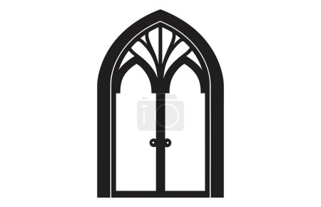 Siluetas de puertas medievales, tipo arquitectónico de arcos formas y formas siluetas,