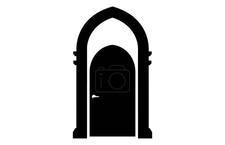 Siluetas de puertas medievales, tipo arquitectónico de arcos formas y formas siluetas,