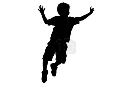 Enfants sautant silhouette, définir enfant saut logo icône design vecteur