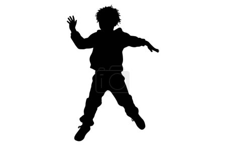 Ilustración de Niños saltando silueta, conjunto niño salto logo icono diseño vector - Imagen libre de derechos