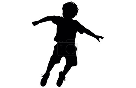 Kinder springen Silhouette, setzen Kinder springen Logo-Symbol-Design-Vektor