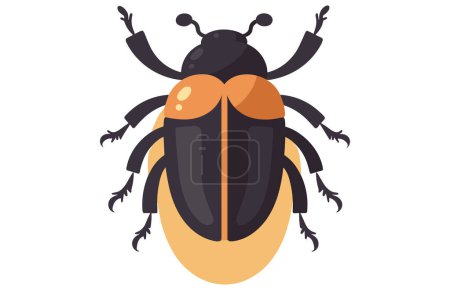 Forme de conception d'art de clip d'illustration de rhinocéros de scarabée, vecteur d'icône de scarabée