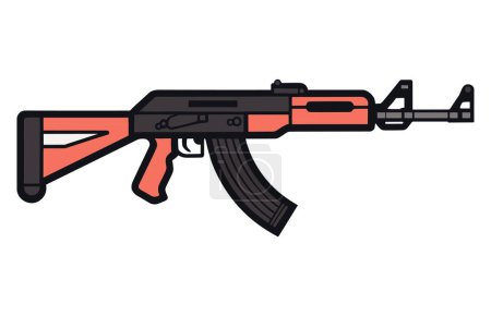 AK47 icon. Kalashnikov machine gun Vector illustration. AK 47 Automatic Rifle Vector