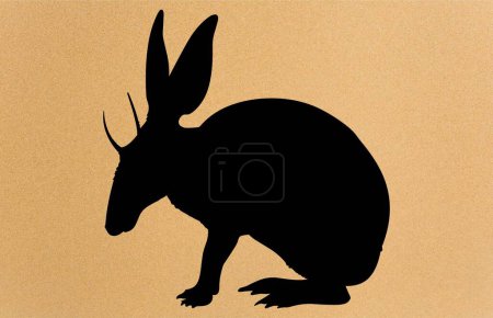 Aardvark silhouette vector, Wild Animal, Aardvark Silhouette Illustration Isolated on White Background. Rare Animals.