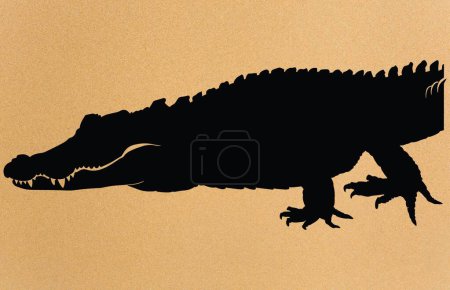 Téléchargez les illustrations : Silhouette crocodile et alligator, Silhouette queue droite alligator - en licence libre de droit
