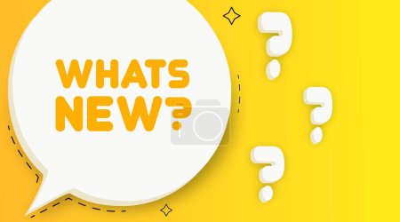Illustration for Whats new . Speech bubble with Whats new text. 2d illustration. Pop art style. Vector line icon for Business and Advertising. - Royalty Free Image