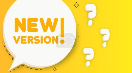Illustration for New version. Speech bubble with New version text. 2d illustration. Pop art style. Vector line icon for Business and Advertising. - Royalty Free Image