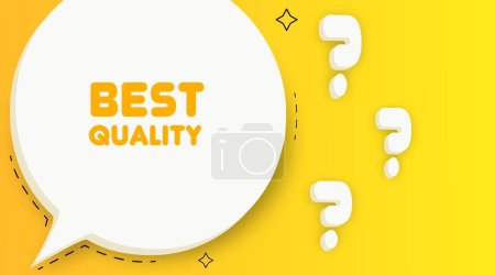 Illustration for Best quality banner. Speech bubble with Best quality text. Business concept. 2d illustration. Spiral background. Vector line icon for business and advertising - Royalty Free Image