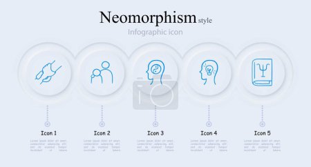 Illustration for Psychological Disorders Icon. Mental health conditions, psychiatric illnesses, psychological disorders, mental health awareness. Neomorphism style. Vector line icon - Royalty Free Image