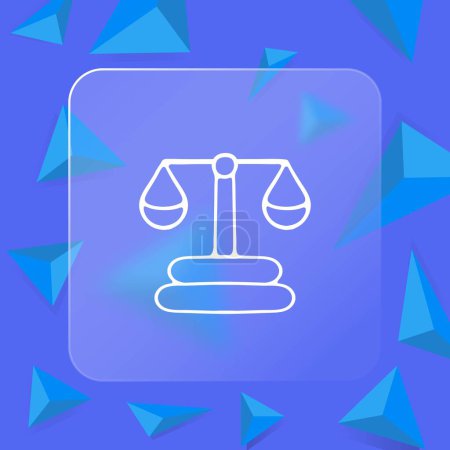 Illustration for Court Icon. Justice, legal system, judiciary, courtroom, law, litigation, trials, legal proceedings, due process. Glassmorphism style. Vector line icon - Royalty Free Image