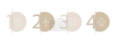Illustration for Valuable Ecological Energy Icon. Wind generator, electric machine, charging, green energy. Pastel color background. Vector line icon - Royalty Free Image