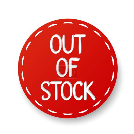 Téléchargez les illustrations : Out of stock on red background line icon. Auction, real estate, valuable, sell, profitable. Vector icon for business and advertising - en licence libre de droit