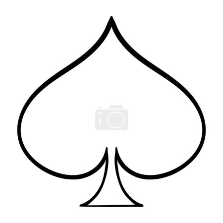 Illustration for Transparent suit of spades line icon. Money, poker, game, excitement, ace, deck, suit, loss, winning, trick, back of cards. Vector icon for business and advertising - Royalty Free Image