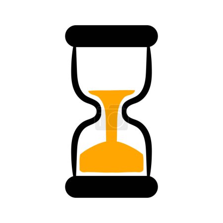 Ilustración de reloj de arena. Tiempo, minutos, arena, mecanismo, segundo, vida, relojero, minuto, campanas, día, temporizador. Icono vectorial para negocios y publicidad