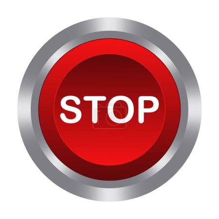 Red Stop icône de la ligne de bouton. Moderne, réactif, convivial, numérique, technologie, web design. Icône linéaire vectorielle pour les entreprises et la publicité