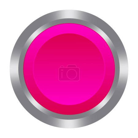 Pinkfarbene Knopfleiste. Markantes, interaktives, digitales Interface, modernes Design, rund, klickbar, aufmerksamkeitsstark. Lineares Vektor-Symbol für Unternehmen und Werbung